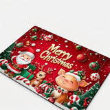 Door Mat of Santa Claus, Reindeer and Christmas Tree