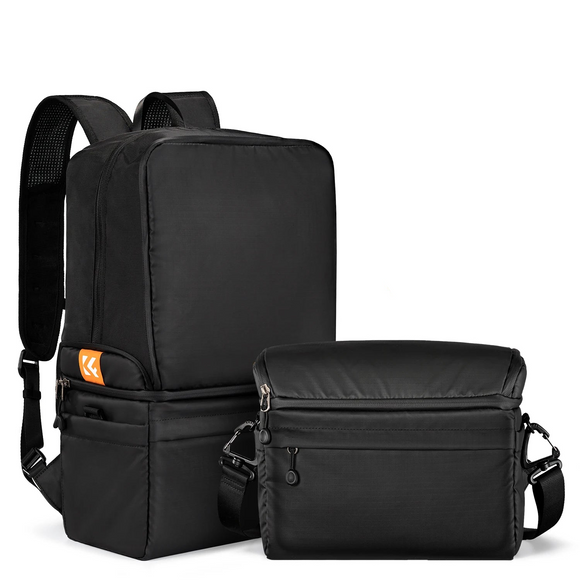 NNEOBA 22L 2-in-1 Camera Backpack Sling Bag Black