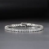 Sterling Silver Moissanite Tennis Bracelet – Classic Single-Row Bracelet