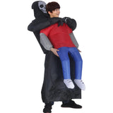Adult Inflatable Grim Reaper Carrying Person Costume Scary Halloween Outfit for Party Cosplay Prank Performance Stage Show