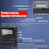 NNEOBA Full Band Portable Radio Receiver Black