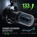 NNEOBA USB/XLR Dynamic Microphone Touch Mute Headphone Jack