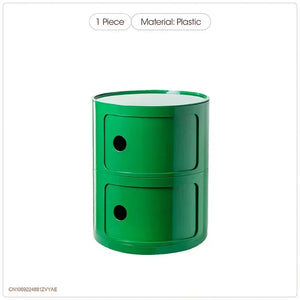 NNEOBA Minimalist Green Nightstands - Mid Century Round Coffee Tables with Storage