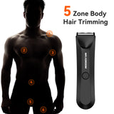 NNEOBA Waterproof Body Hair Trimmer for Men Replaceable Ceramic Blade Black