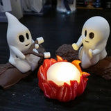 1 Set Halloween Ghost Campfire Decor with Dog & Cat Figures