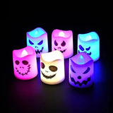 6-Piece Halloween LED Ghost Pumpkin Candle Lights Lamps