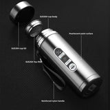 NNEOBA Thermos Bottle with LED Temperature Display Silver