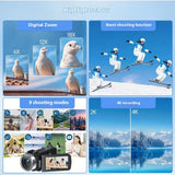 NNEOBA 4K Vlogging Camera with 80MP & IR Night Vision