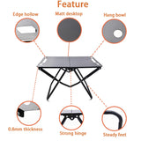 NNEOBA Foldable Hollowed Surface Camping Table Black