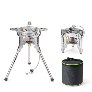 NNEOBA Adjustable Height Outdoor Gas Stove Foldable Windproof Burner Silver
