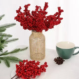 NNEOBA 20pcs Artificial Red Berry Branches for Christmas Tree Decoration - 22cm