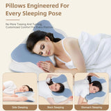 NNEOBA Ergonomic Wave Memory Foam Cervical Pillow Support Blue