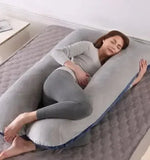 NNEOBA U-Shaped Pregnancy Pillow Pure Cotton Cushion Grey
