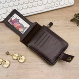 Personalized PU Leather Bifold Wallet with Chain