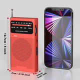 NNEOBA Mini Portable Analog Pocket Radio Red