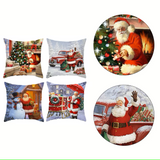NNEOBA Christmas Cushion Cover Set - 4 Decorative Pillowcases