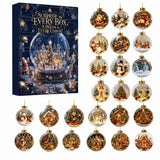 24-Day Mini Christmas Brick Ornament Advent Calendar,Unique Designs, Buildable Bricks, Hanging Loops Included, Holiday Countdown