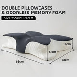 NNEOBA Butterfly-Shaped Orthopedic Memory Foam Pillow Cervical Neck Support Grey