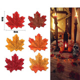 100pcs Artificial Silk Maple Leaves, Mixed Color Autumn Fake Leaves