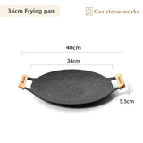 NNEOBA 34CM Non-Stick Outdoor BBQ Grill Pan Roasting Plate Black
