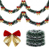 6M Red Christmas Tinsel Garland with 36 Mini Bows