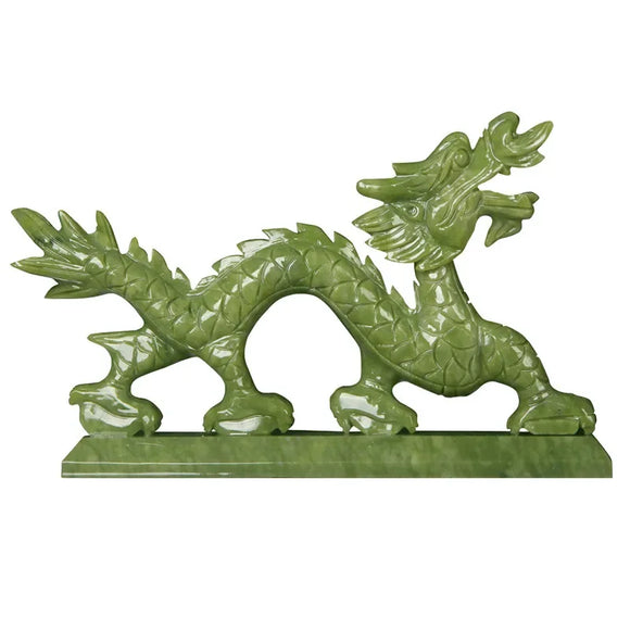 NNEOBA Feng Shui Elegance: Chinese Zodiac Dragon Jade Ornaments