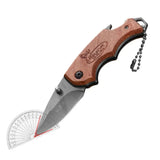 NNEOBA Folding Knife Solid Wood Handle Brown