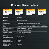 256GB KODAK MicroSDXC Memory Card U3 V30 Class 10 A1