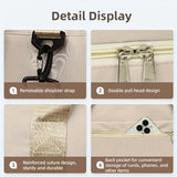 NNEOBA Travel Duffle Bag with Shoe Compartment & Strap (Beige)