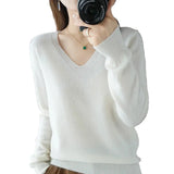Women's V-Neck Lace Hollow Out Knitted Sweater