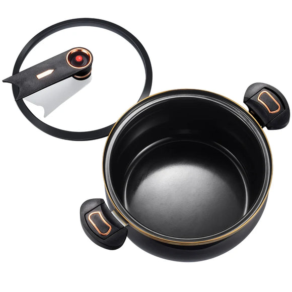 NNEOBA 7L Micro-Pressure Non-Stick Stew Pot Large Capacity Cookware Black