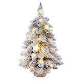 Snow-Flocked Christmas Tree Tabletop Figurine with LED Lights