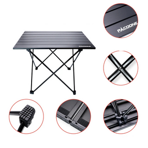 NNEOBA Portable Folding Camping Table Aluminum Black