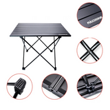 NNEOBA Portable Folding Camping Table Aluminum Black