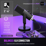 NNEOBA  USB/XLR Dynamic Microphone RGB Control Headphone Jack