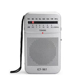 NNEOBA Mini AM/FM Portable Pocket Radio White