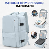 NNEOBA Vacuum Compression Laptop Backpack Blue