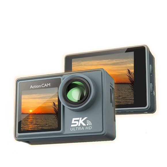 NNEOBA 5K Ultra HD Action Camera with Electronic Stabilization Grey