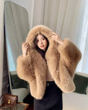 Women's Faux Fox Fur Hooded Winter Jacket