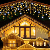 24M × 0.6M Warm White Icicle Curtain LED Lights – 220V