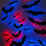 12pcs Halloween 3D Bat LED Wall Decals