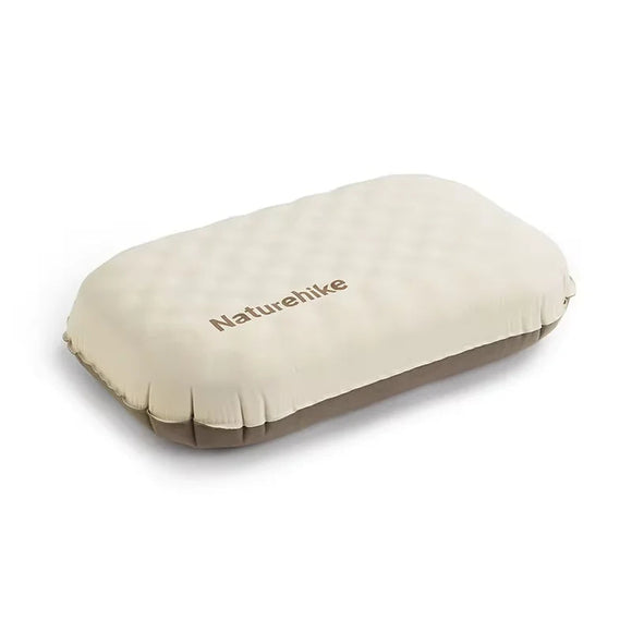 NNEOBA 2-in-1 Foam Inflatable Pillow Travel Nap Beige