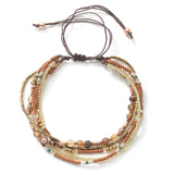 NNEOBA Bracelet with Multi-Layer Bohemia Beads for Women (Yellow)