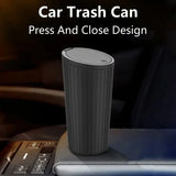 NNEOBA 3Pcs Mini Car Trash Bin–Compact Auto Garbage Container Black