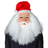 Bearded Santa Claus Latex Mask with Glasses 40×30 cm