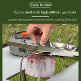NNEOBA Camping Gas Stove High-Power Folding Stainless Steel Grill Burner Silver