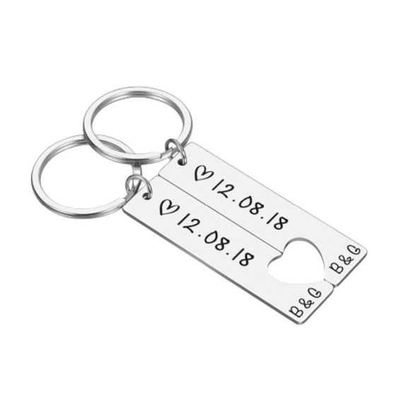 NNEOBA Customized Couples Keychain Boyfriend Girlfriend Keyring Husband Anniversary Valentine Day Gift Pinky Promise Women Men KeyChain