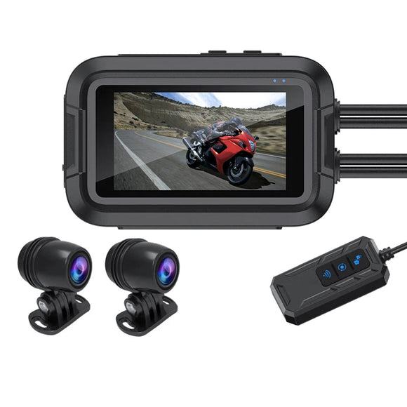 NNEOBA Dual 1080P Motorcycle Cam WiFi + GPS 64 GB Black
