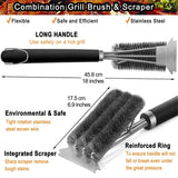 NNEOBA Safe Grill Brush and Scraper with Deluxe Handle