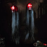 Halloween Hanging Long-Hair Ghost Skeleton LED Pendant 1Pcs
